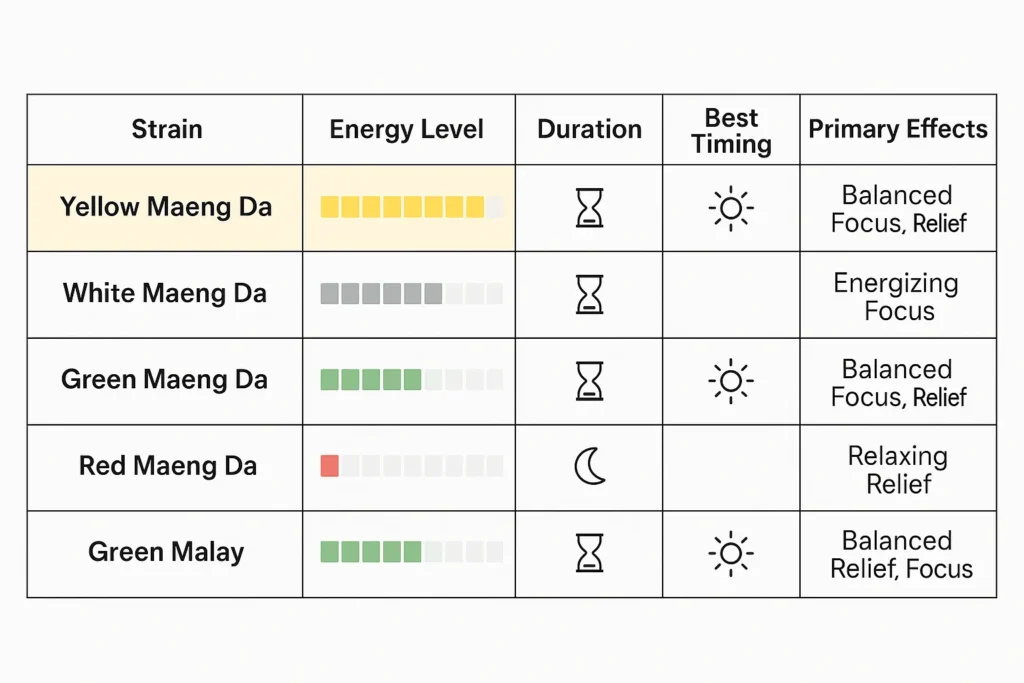 Yellow Maeng Da Kratom dosage table