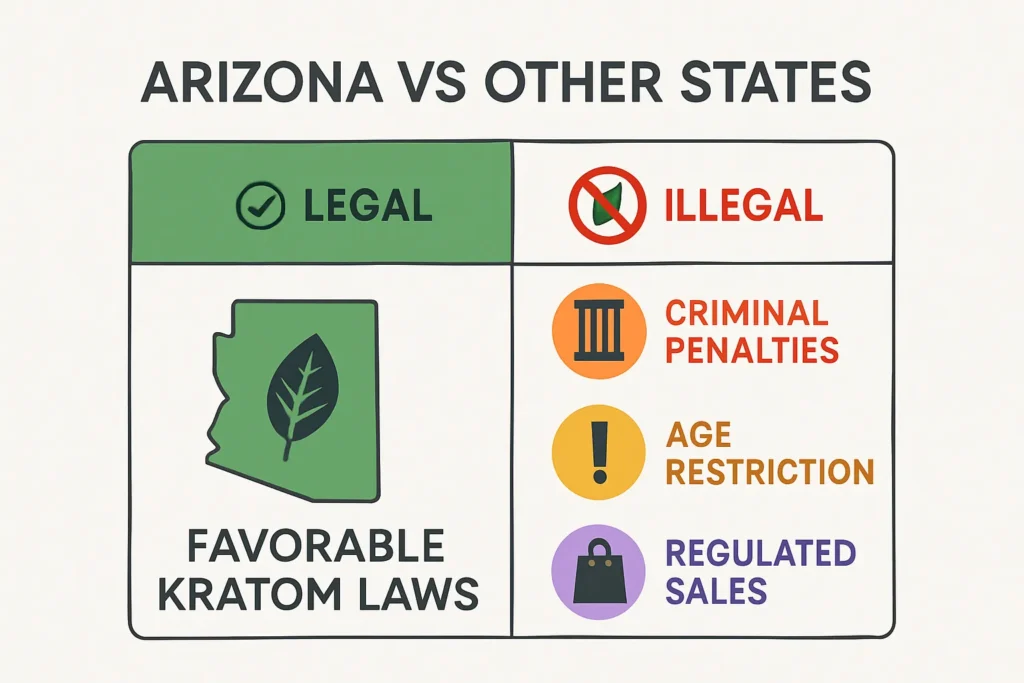 Arizona kratom laws vs other states