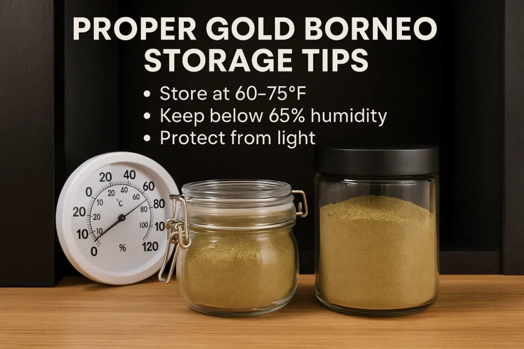 Gold Borneo Kratom Powder storage