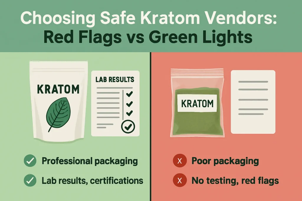 How To Buy Kratom Safely and red and green flag