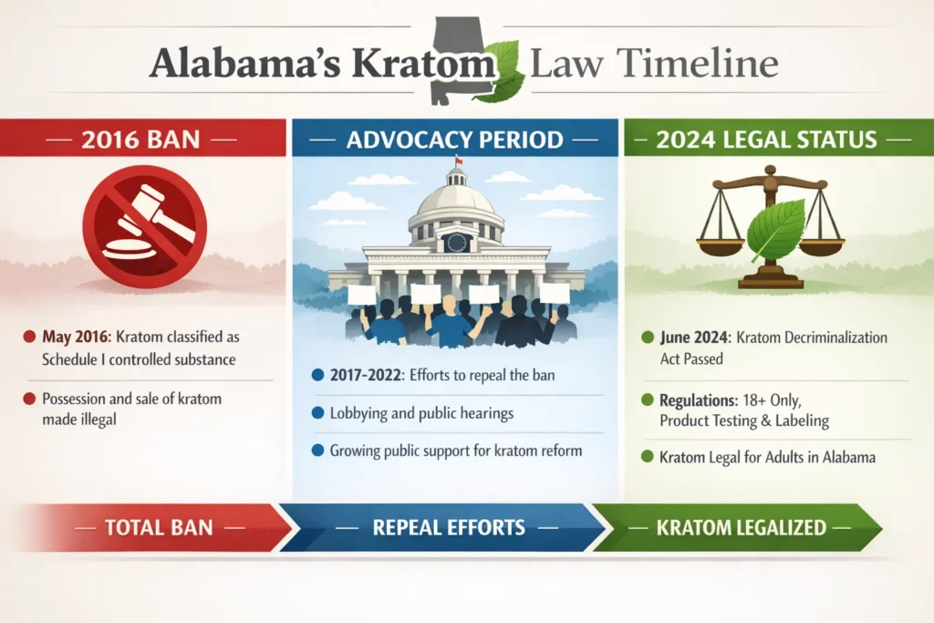 Is Kratom Legal In Alabama and laws timelines