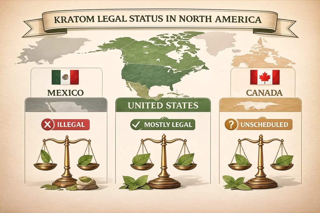 Is Kratom Legal In Mexico and legal status in north america