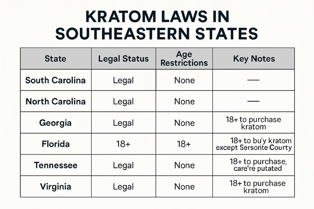 Is Kratom Legal In South Carolina states laws checklist