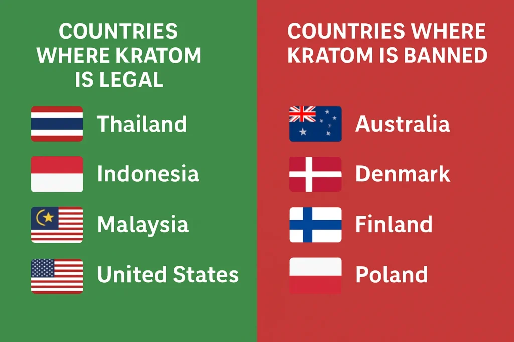 KRatom legal and illegal countries