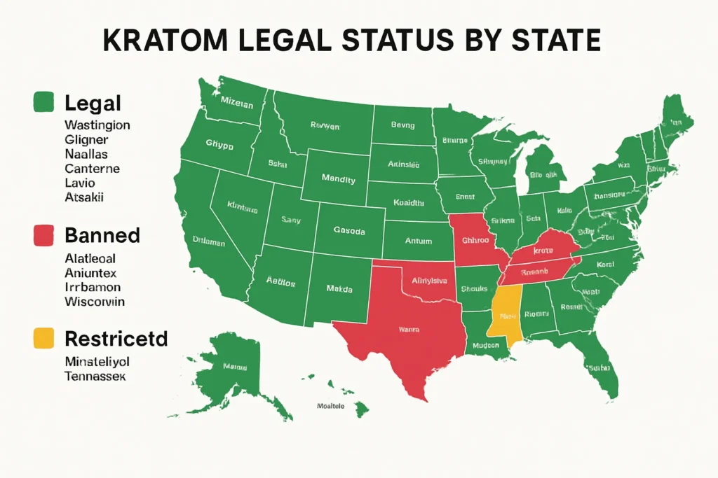 Kratom legal Country and State Guide Map