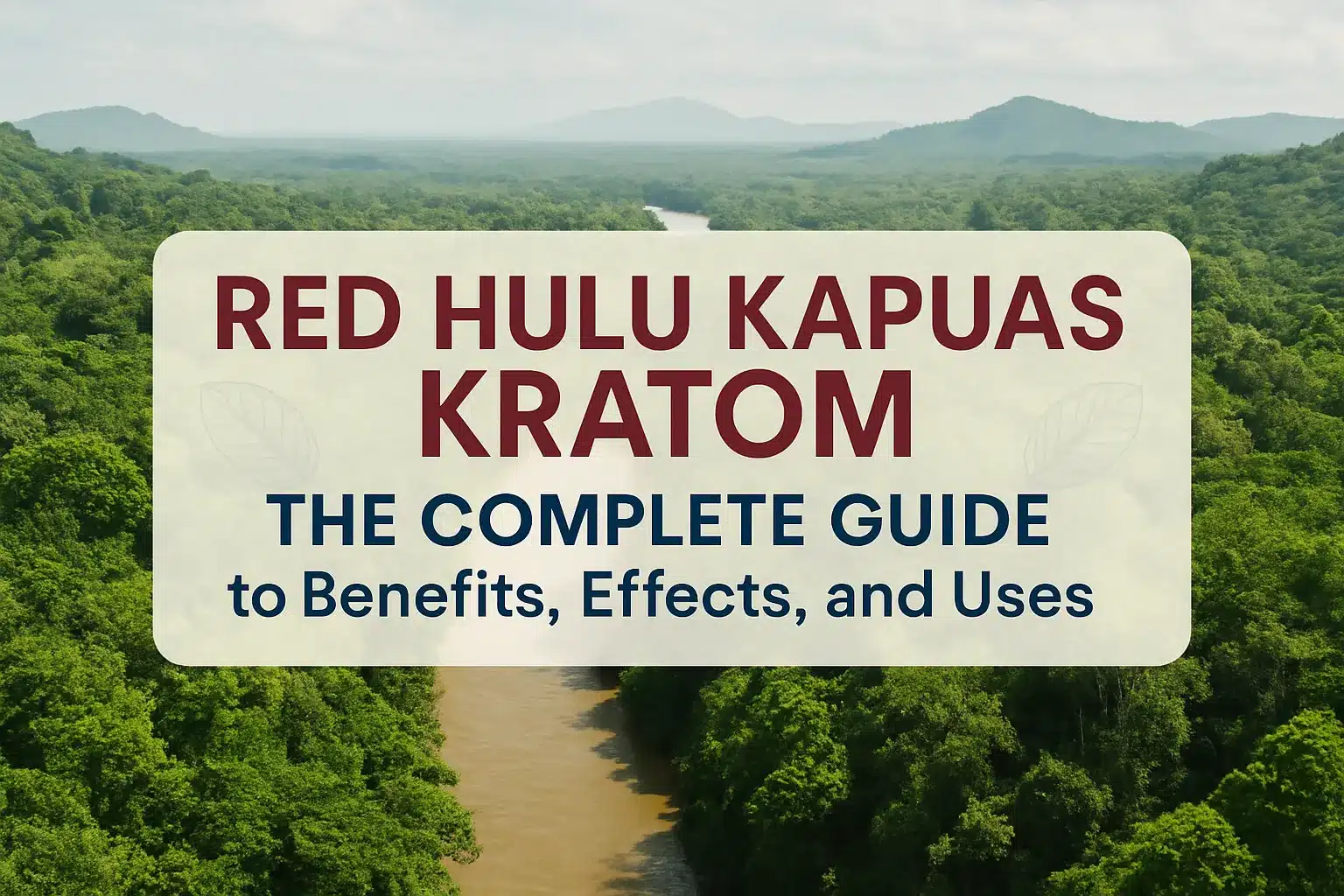 Red Hulu Kapuas Kratom Benefits, Effects