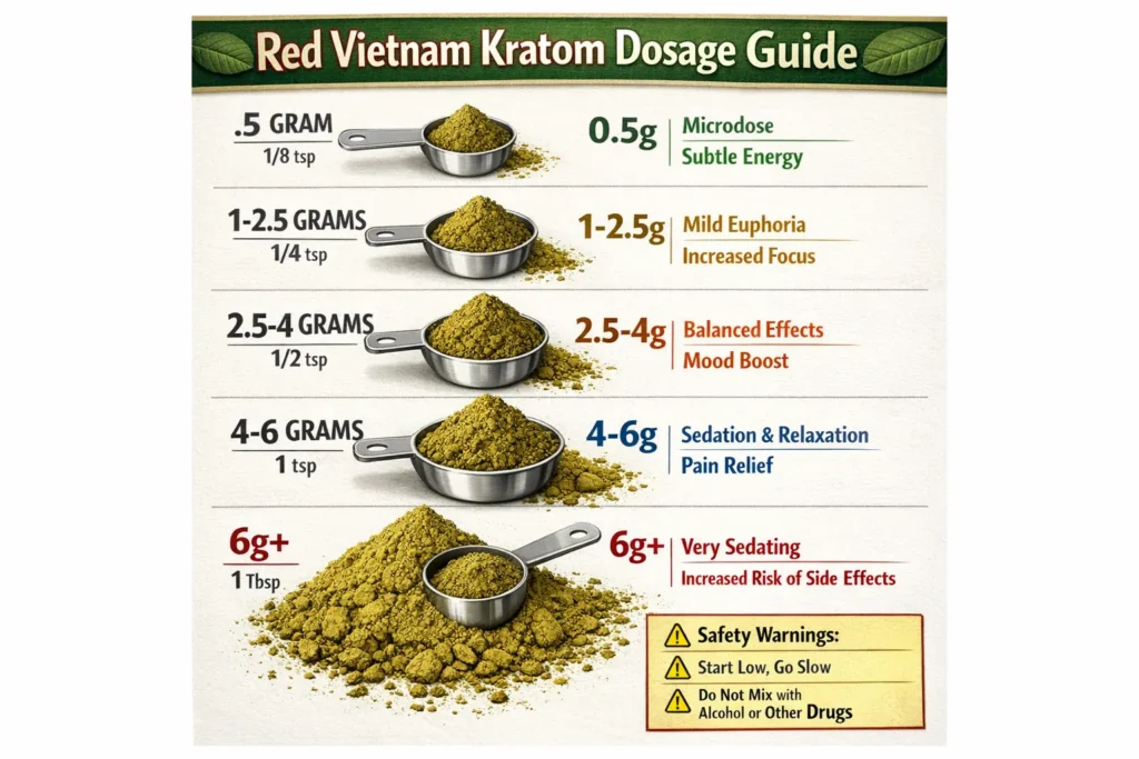Red Vietnam Kratom dosage guidelines