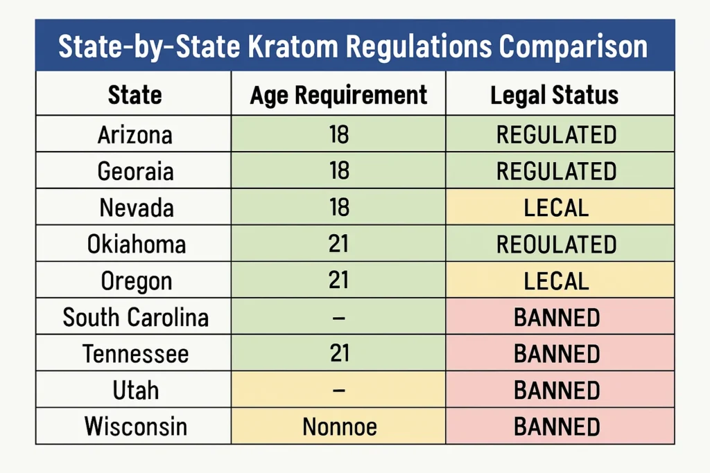 states by states kratom legality rules and laws