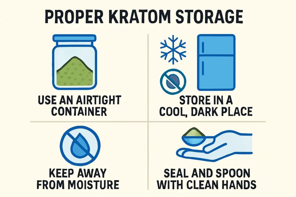 Kratom storage guidelines and tips