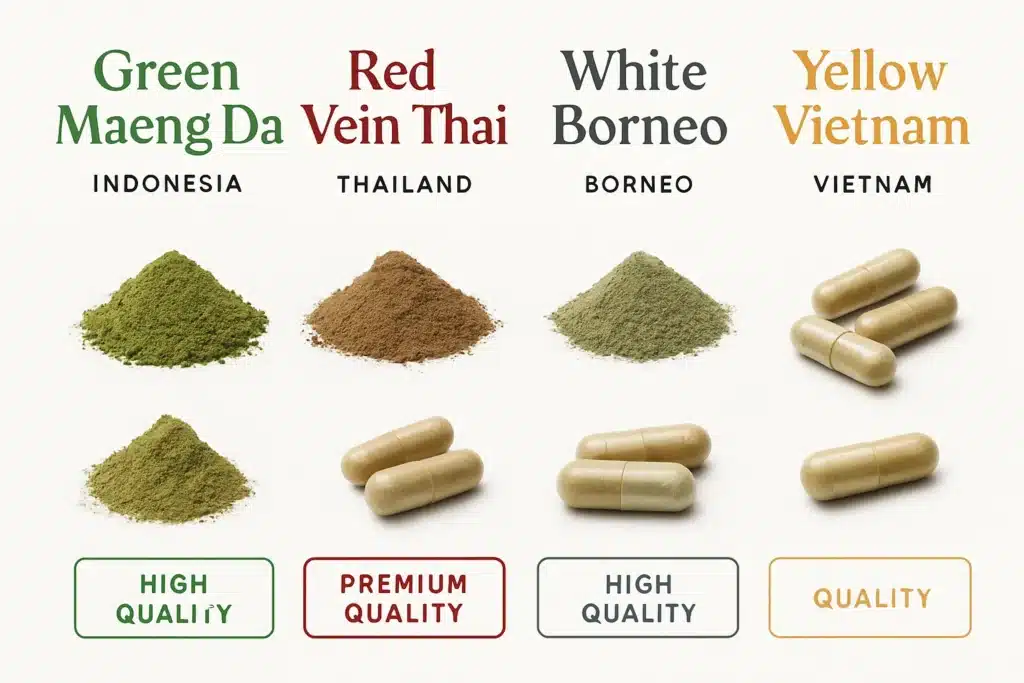 Different kratom strains and qualities