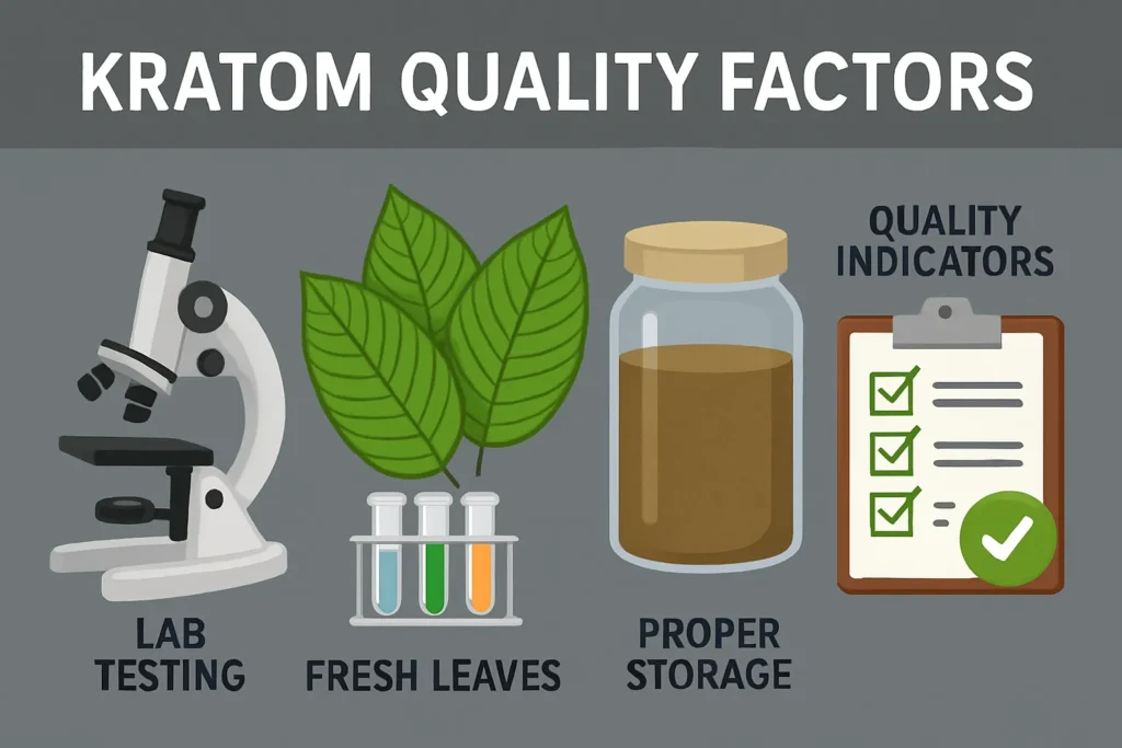 Kratom quality factors illustrated visually