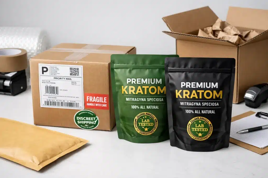 Club 13 Kratom Vendor packaging and products shipping