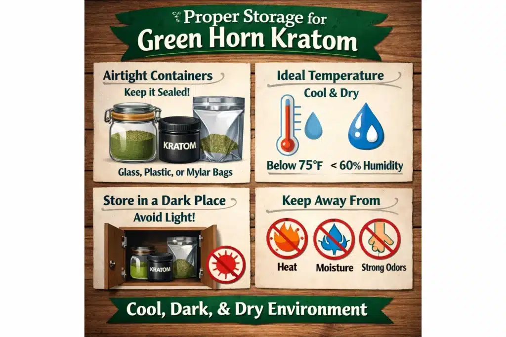 Green Horn Kratom storage