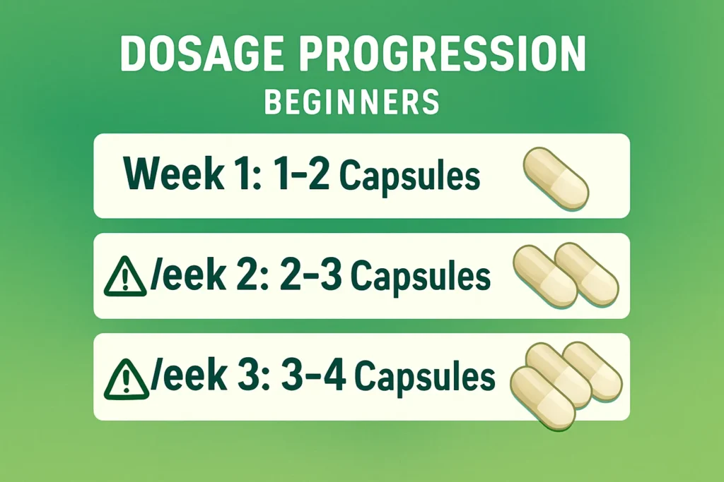 Different sizes of kratom capsules