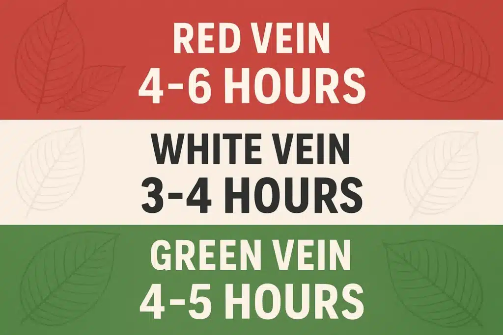 Kratom Effects timeline By Its vein color