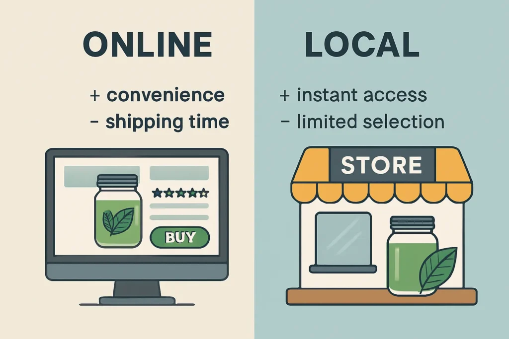 Comparison of online and local shopping