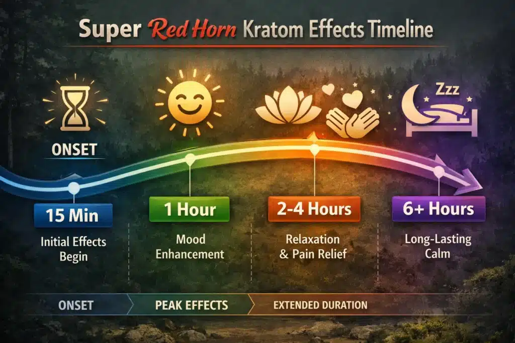Super Red Horn Kratom onset time