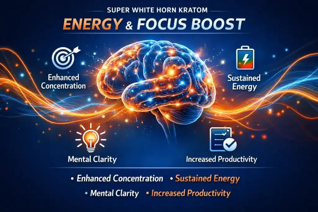 Super White Horn Kratom energy focus