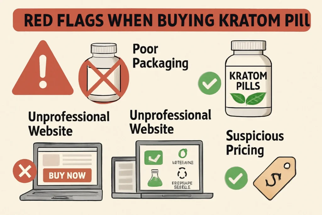 check red flags while buying kratom pills
