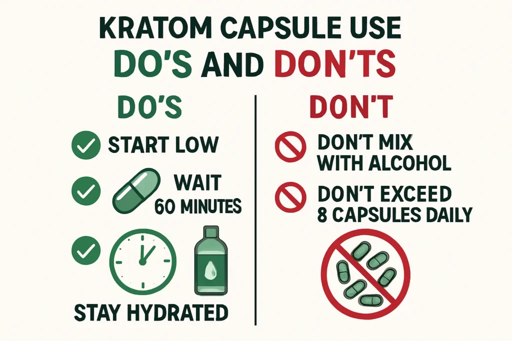 Kratom capsule usage guidelines.