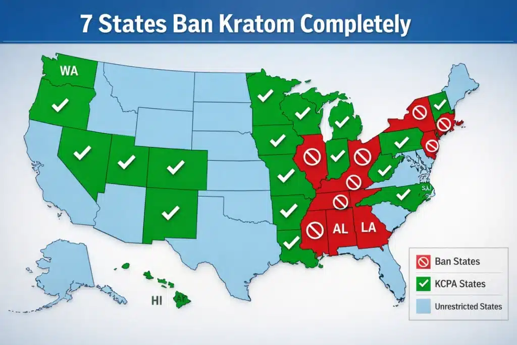 Kratom Legal States in the US Updated Map